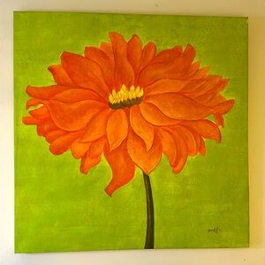 Hand painted single flower Large CANVAS